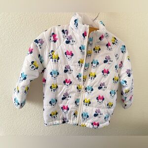Disney Minnie Mouse full zip puffer jacket size 2 baby toddler